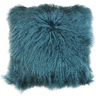 Turquoise fur fashion pillow